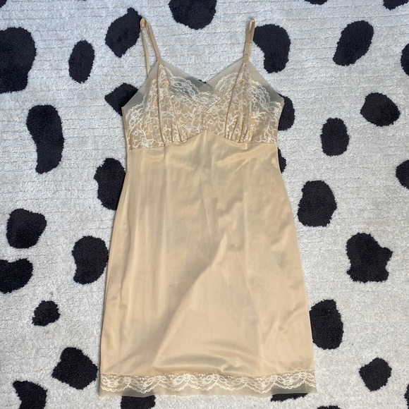 Pinup 50s vintage nightgown slip lace cream pinup - Picture 3 of 5